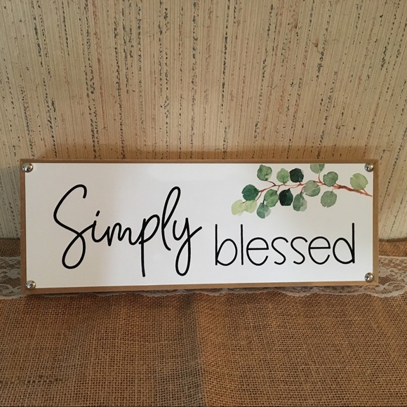 🖼BNWT Simply Blessed Wood Metal Decor Spring 2020 - Picture 2 of 2
